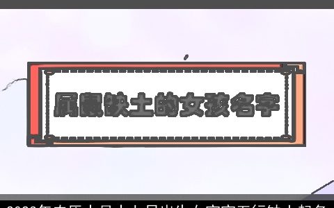 2024年农历十月十七日出生女宝宝五行缺土起名