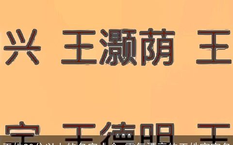 王姓90分以上的名字大全 霸气漂亮的王姓宝宝名