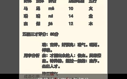 魏静姝八字起名打分
