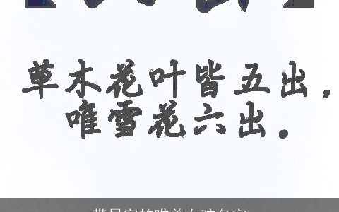 带晨字的唯美女孩名字