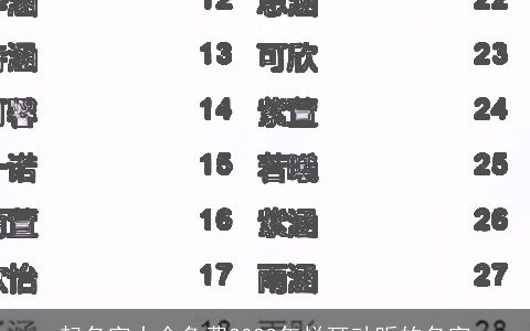 起名字大全免费2024年悦耳动听的名字