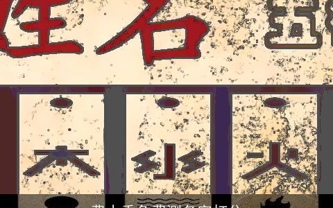 费小秀免费测名字打分