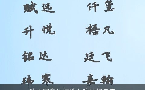 独立寓意的何姓女孩的好名字