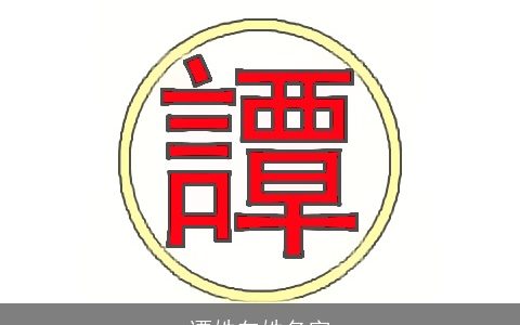 谭姓向姓名字