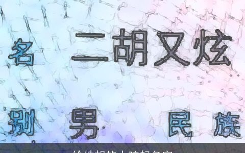 给姓胡的小孩起名字