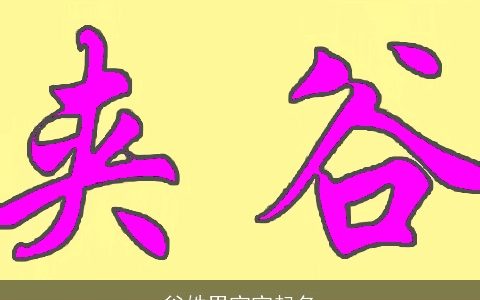 谷姓男宝宝起名