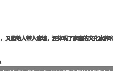 男朋友备注名称大全 2023好听洋气的男名字大全