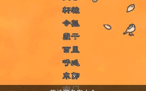 花姓取名字大全