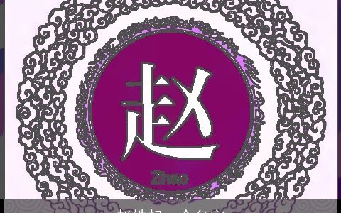 赵姓起一个名字