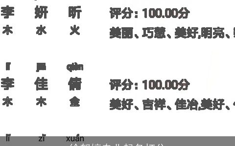 徐郁婷专业起名打分