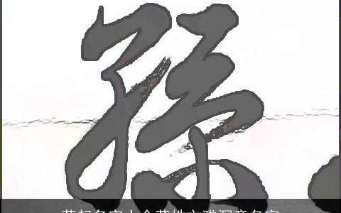 蒋起名字大全蒋姓文雅深意名字