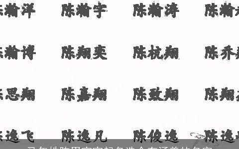马年姓陈男宝宝起名选个有涵养的名字