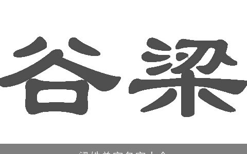 梁姓单字名字大全