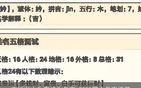 五行以木为喜神为名字 2024属木名字推荐
