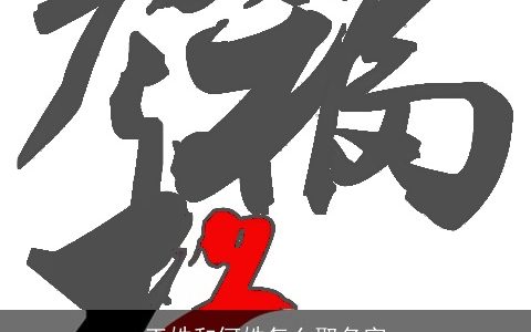 王姓和何姓怎么取名字