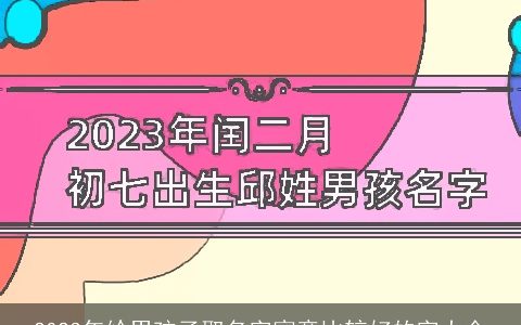 2023年给男孩子取名字寓意比较好的字大全