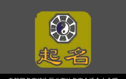 电脑取名字按生辰八字让名字合适个人命理