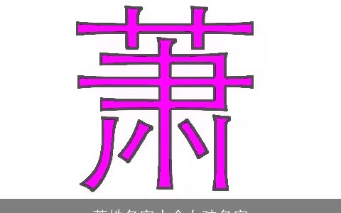萧姓名字大全女孩名字