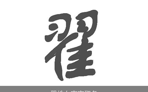 翟姓女宝宝取名