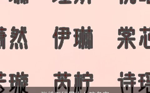 张姓五行属木女孩名字