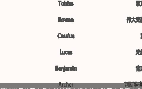 简短洋气的英文名女2024简单好念的女孩英文名字大全