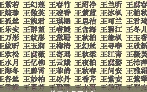 姓王的名字女孩