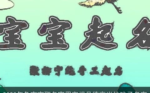 2024年龙宝宝取名宜用字根品德高尚的孩子名字
