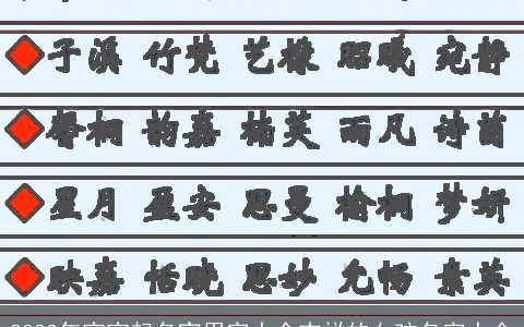 2024年宝宝起名宜用字大全吉祥的女孩名字大全