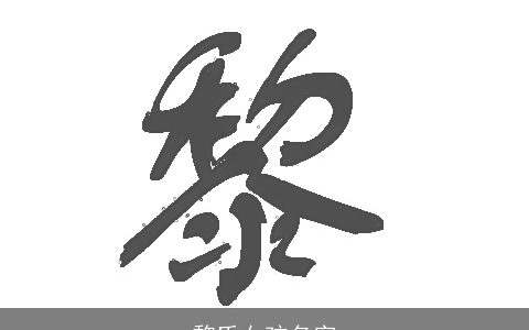 黎氏女孩名字