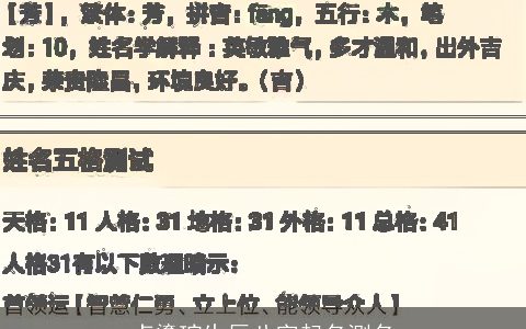 卢鎏琬生辰八字起名测名