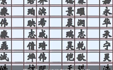 男孩子大气好记有寓意的名字