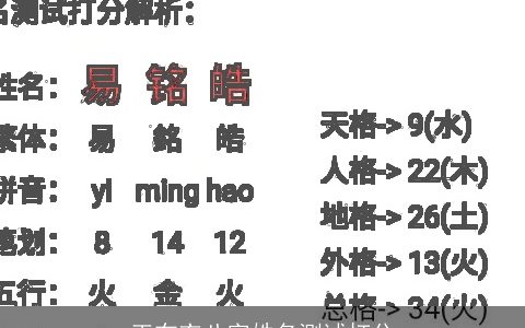 王布衣八字姓名测试打分