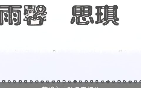苏鸿程小孩名字打分