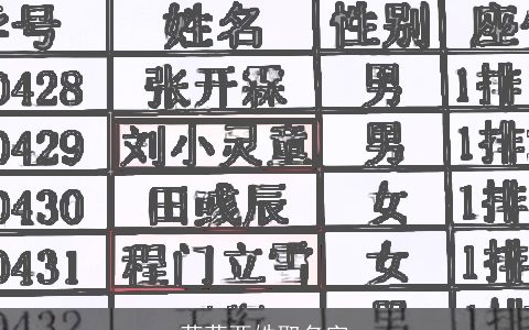 蒋莫两姓取名字