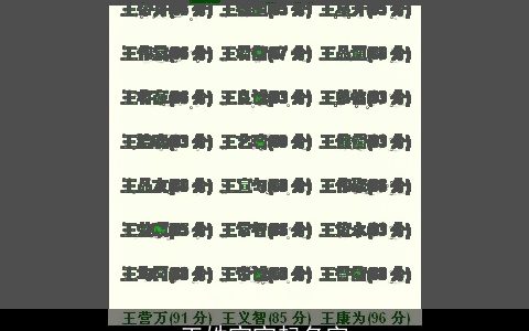 王姓宝宝起名字