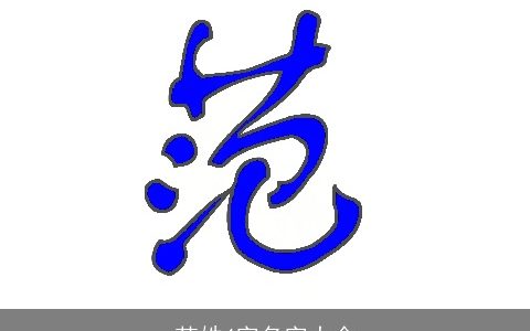 范姓4字名字大全