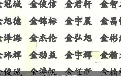 金姓大气名字