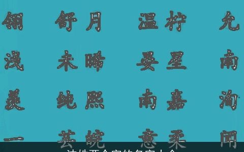 沈姓两个字的名字大全