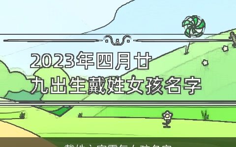 戴姓之家霸气女孩名字