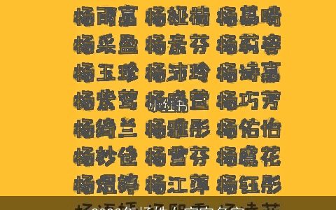 2023年杨姓女宝宝名字