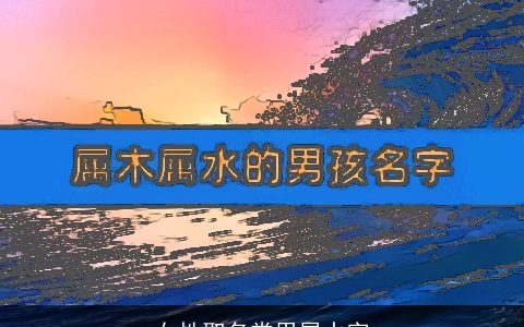 女性取名常用属水字