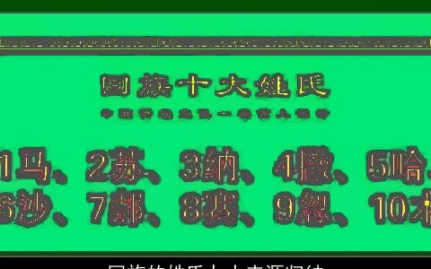 回族的姓氏九大来源归纳