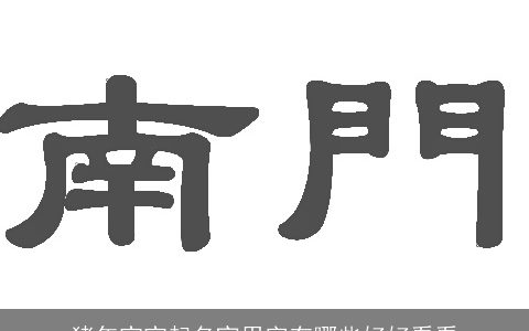 猪年宝宝起名宜用字有哪些好好看看