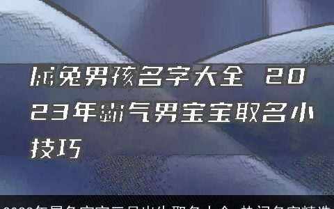 2024年属兔宝宝三月出生取名大全 热门名字精选