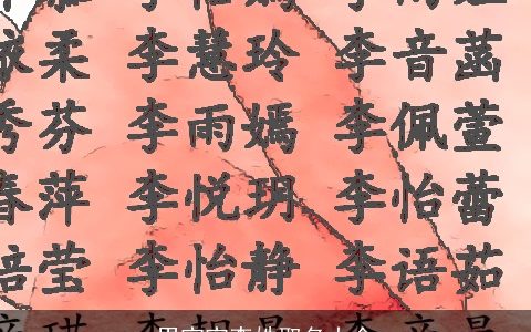 男宝宝李姓取名大全