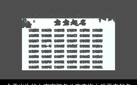 今天出生的女宝宝取名八字查询之后再来起名