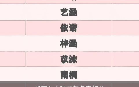 梁芊允小孩子起名字打分