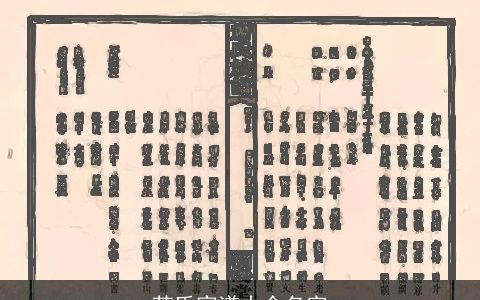 苏氏家谱大全名字