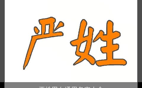 严姓男女通用名字大全