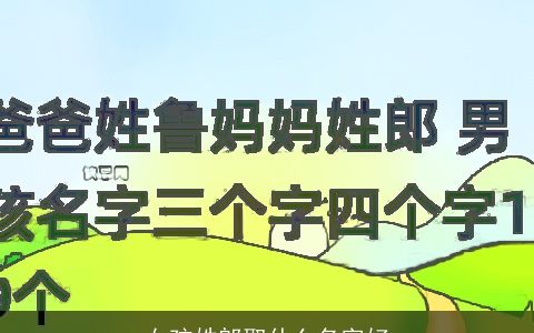 女孩姓郎取什么名字好